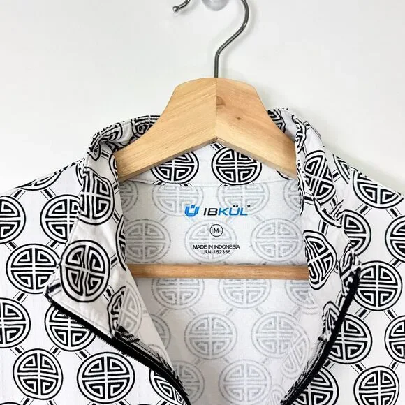 IBKUL Women's Long Sleeve Pullover Mock Neck 1/4 Zip Sz Medium Golf Tennis UPF - Picture 3 of 9